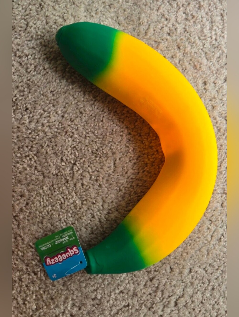 Squeezzy Giant Banana Stress Toy - Yellow & Green